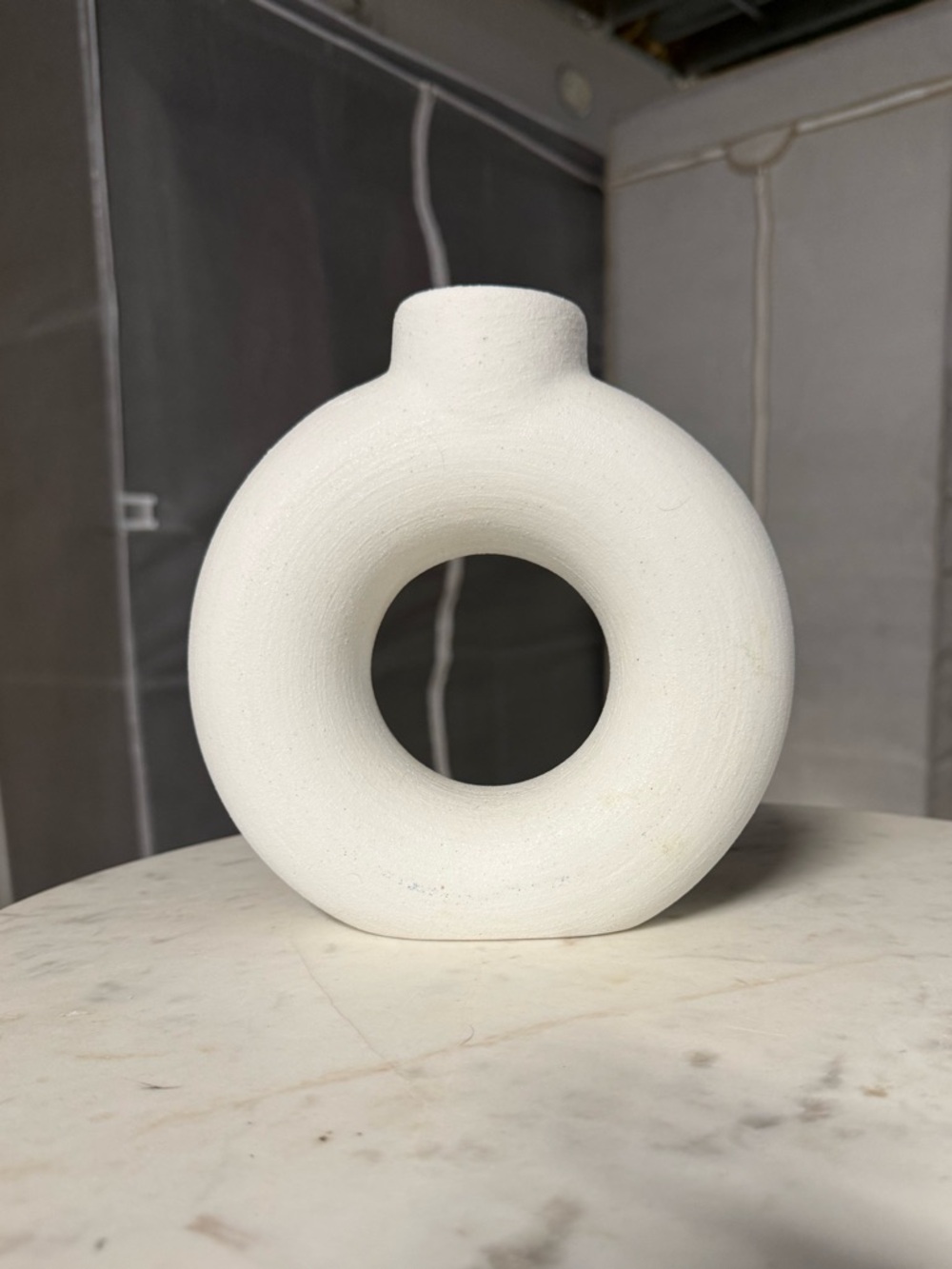 Target White Circular Donut Ceramic Vase